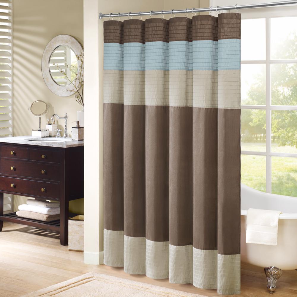 Blue Dupioni Shower Curtain, Belen Kox. Picture 1