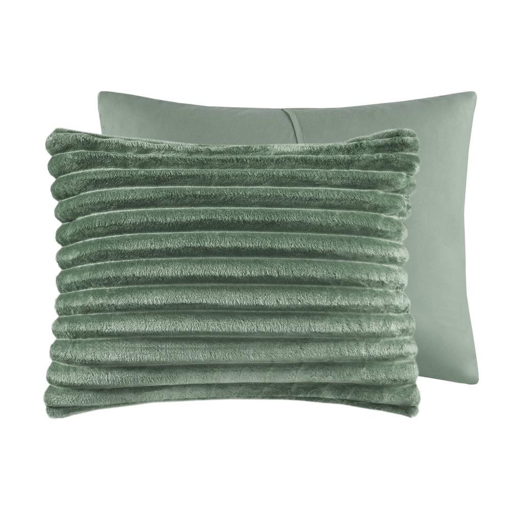 3 Piece Corded Plush Comforter Set. Picture 1