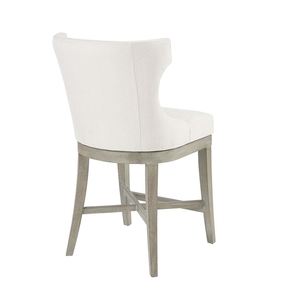 Swivel Beige Bar Height Stool, Upholstered Wingback Counter Height Chair. Picture 5