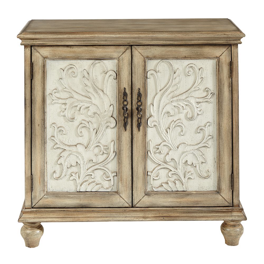 Brown Rustic 2-Door Accent Cabinet, Vintage Sideboard with Solid Wood Legs. Picture 5