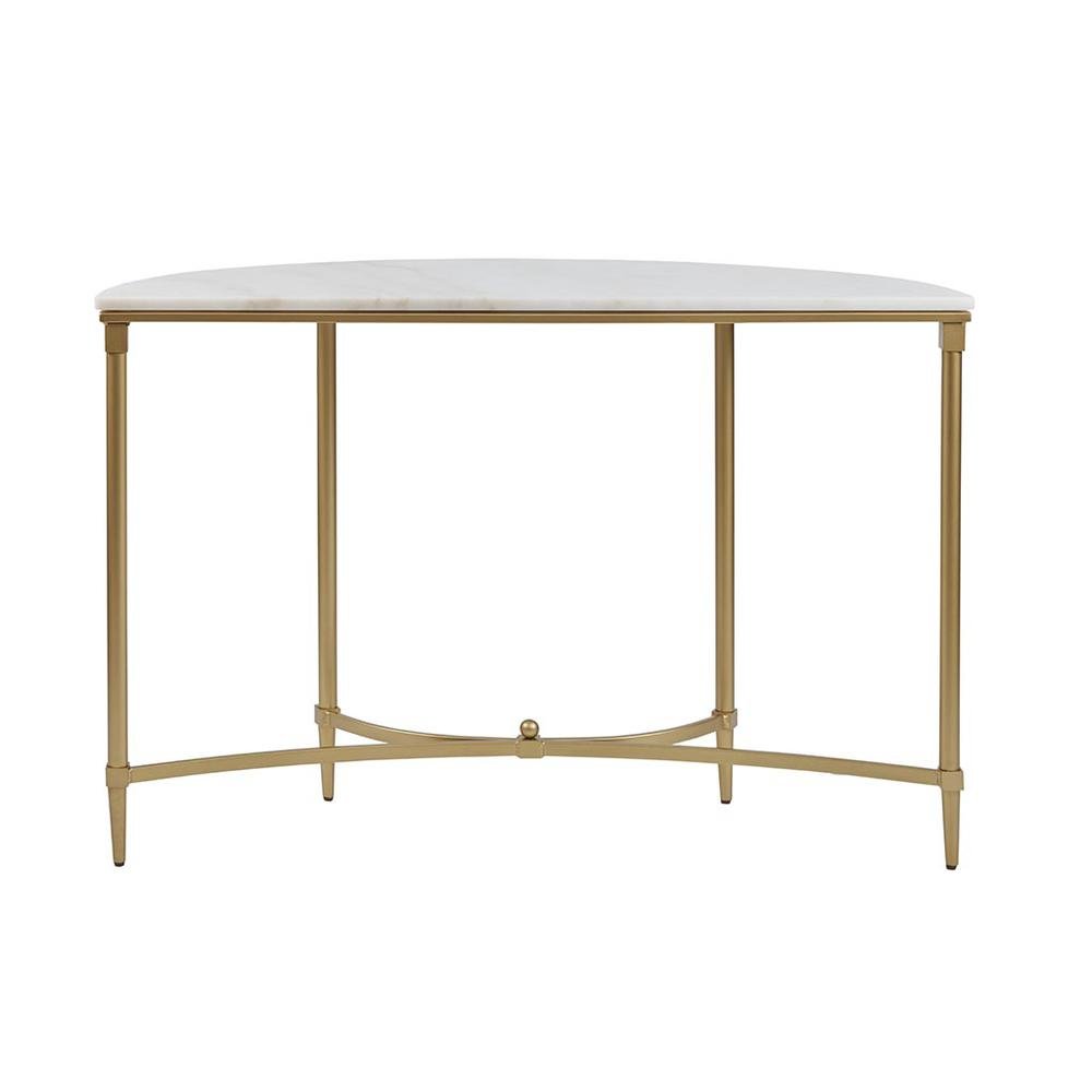 White Marble Hallway Table, Modern Luxury Console Table with Gold Legs. Picture 4