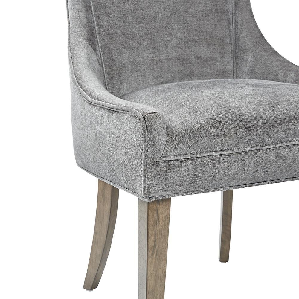 Gray Dining Chairs Set of 2, Mid Century Upholstered Chairs for Dining Table. Picture 8