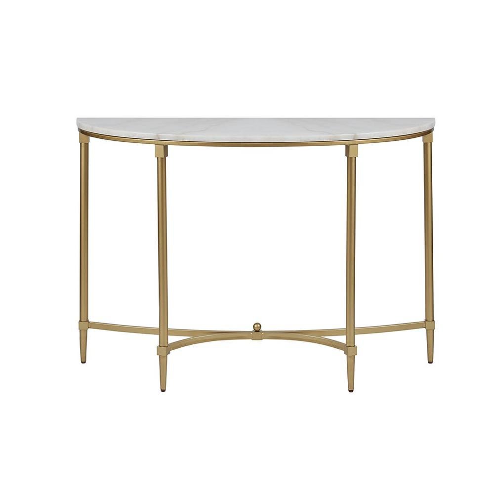 White Marble Hallway Table, Modern Luxury Console Table with Gold Legs. Picture 5