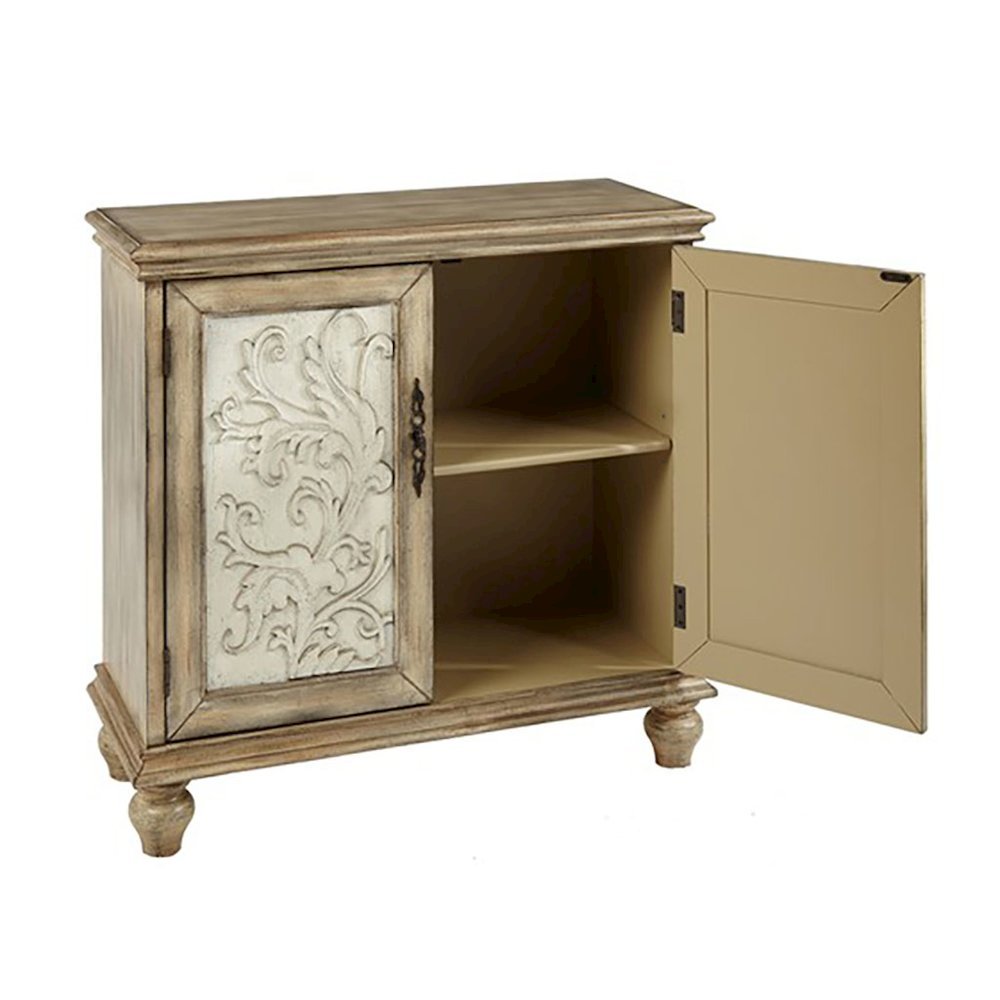 Brown Rustic 2-Door Accent Cabinet, Vintage Sideboard with Solid Wood Legs. Picture 4