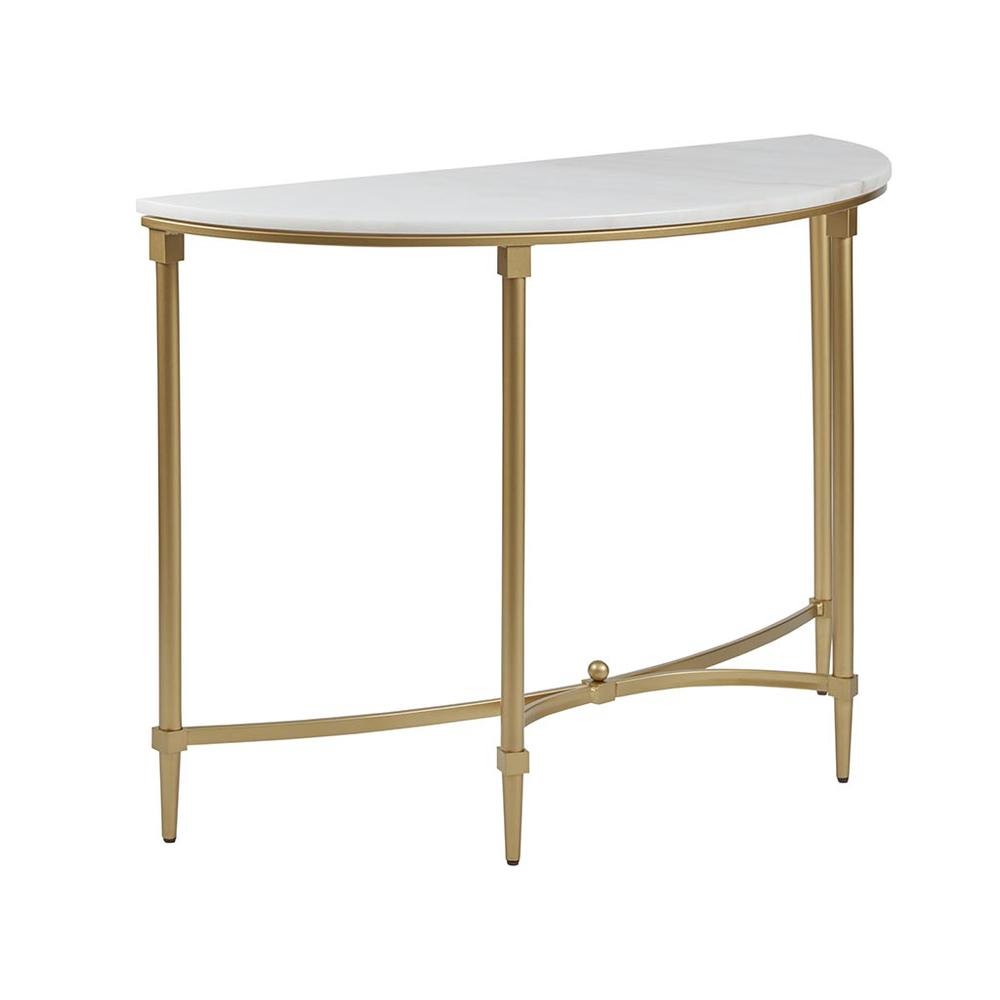 White Marble Hallway Table, Modern Luxury Console Table with Gold Legs. Picture 1