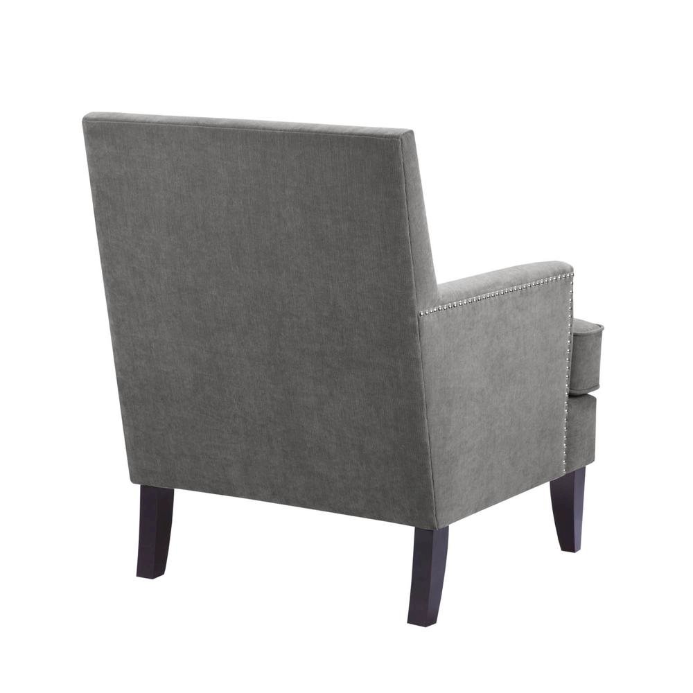 Gray Living Room Chair, Mid Century Modern Comfy Armchair with Wood Legs. Picture 5