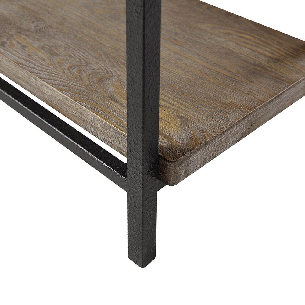 Rustic Office Desk with Storage, Computer Desk with 4 Storage Shelves. Picture 6