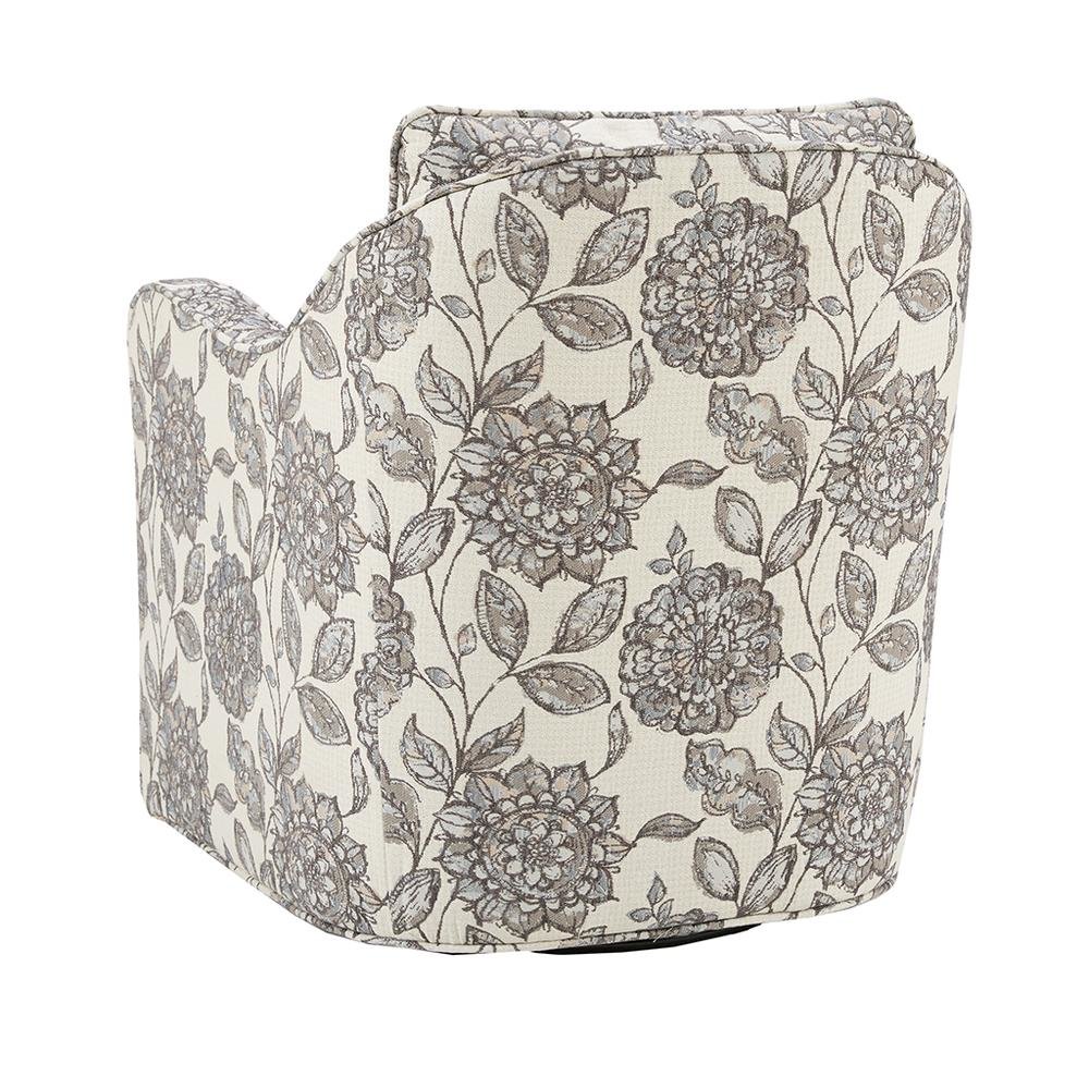 Floral Upholstered Swivel Accent Chair, Oversized Wide Armchair, 360° Rotation. Picture 5