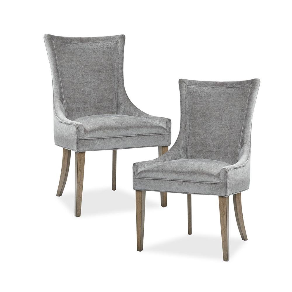 Gray Dining Chairs Set of 2, Mid Century Upholstered Chairs for Dining Table. Picture 1