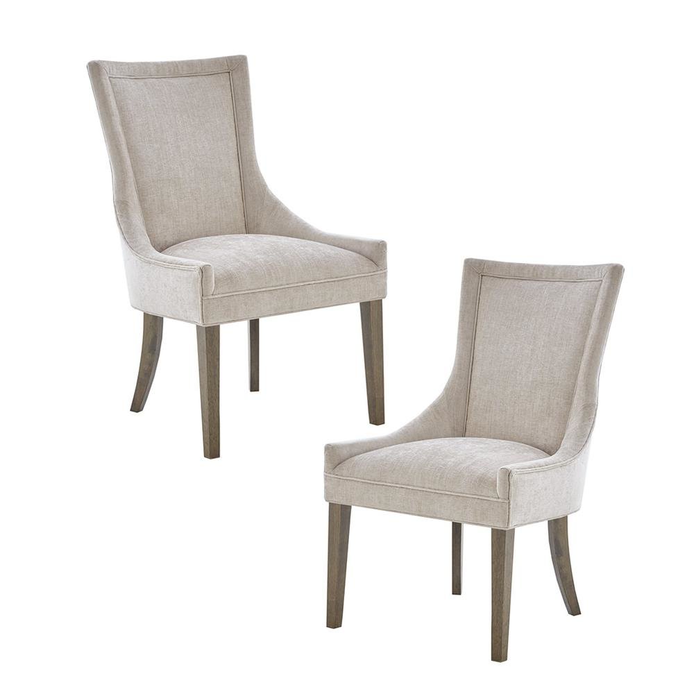 Beige Dining Chairs Set of 2, Mid Century Upholstered Chairs for Dining Table. Picture 1