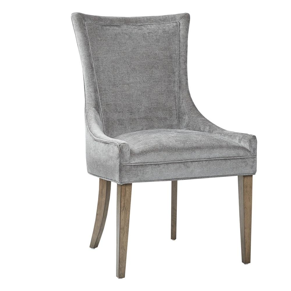 Gray Dining Chairs Set of 2, Mid Century Upholstered Chairs for Dining Table. Picture 5