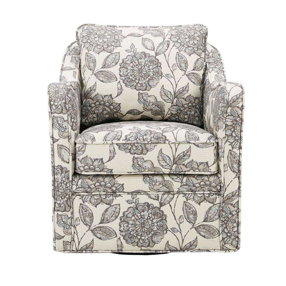 Floral Upholstered Swivel Accent Chair, Oversized Wide Armchair, 360° Rotation. Picture 4