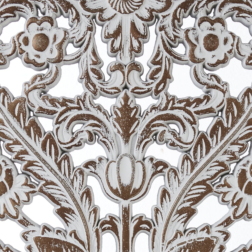 Botanical Panel Distressed Carved Wood 2-piece Wall Decor Set. Picture 4