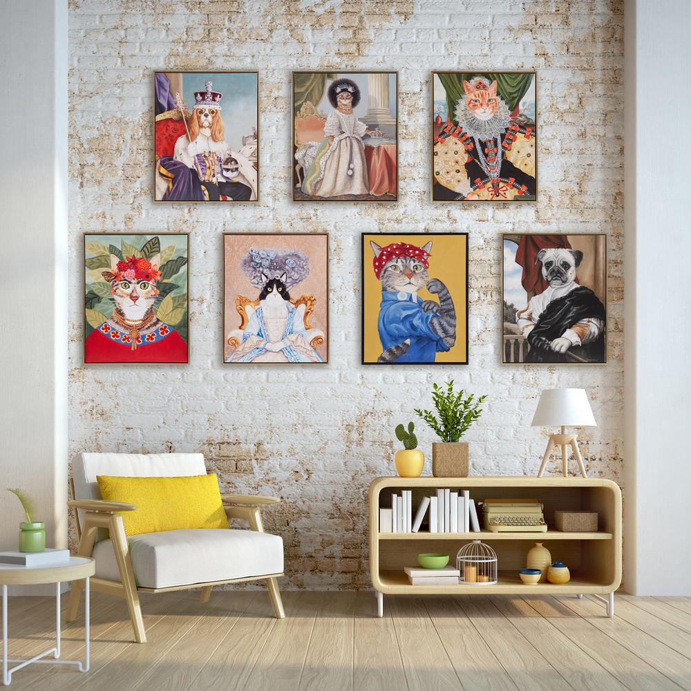 Bohemian Cat In Forest Framed Canvas Wall Art. Picture 5