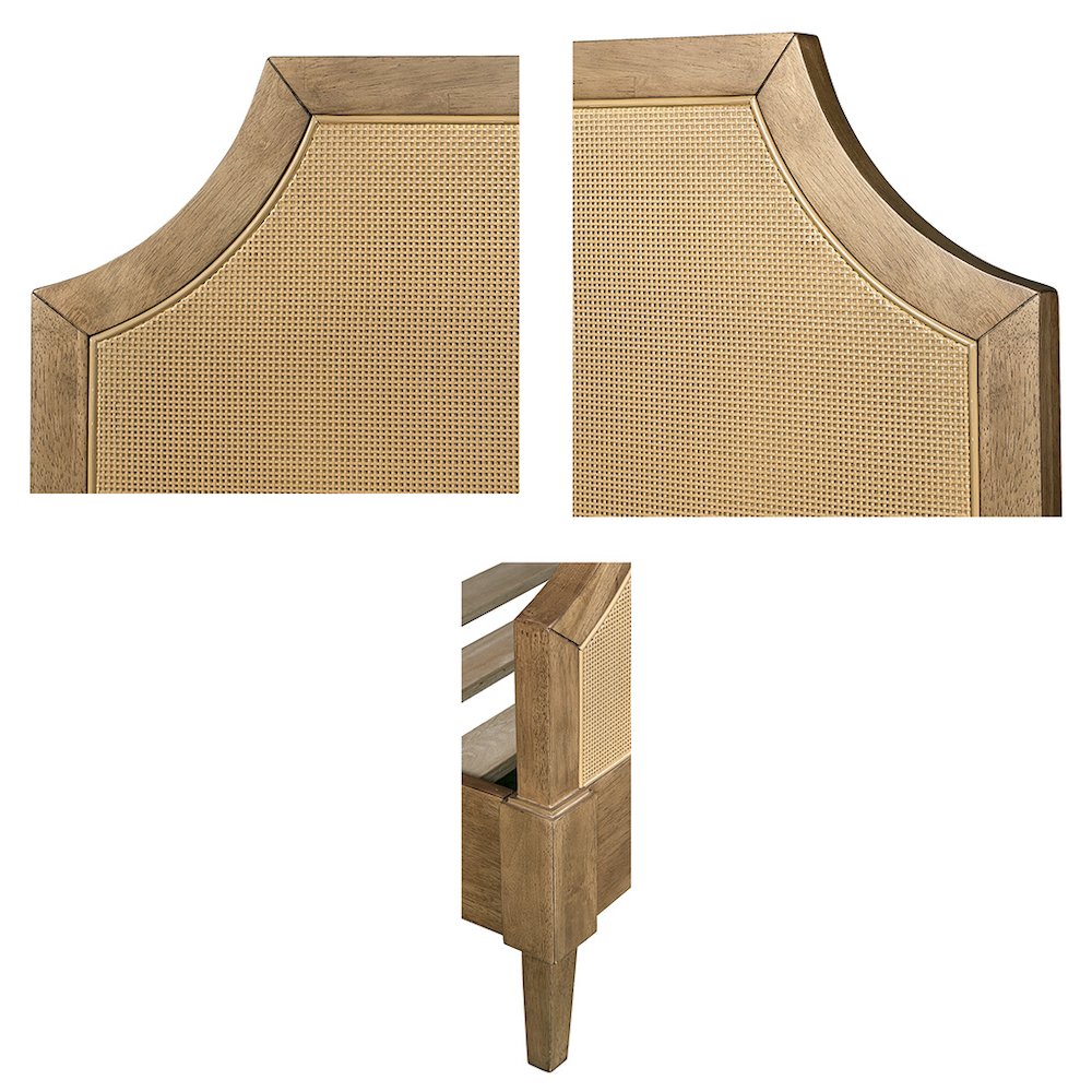 Woven Cane Queen Platform Bed. Picture 5