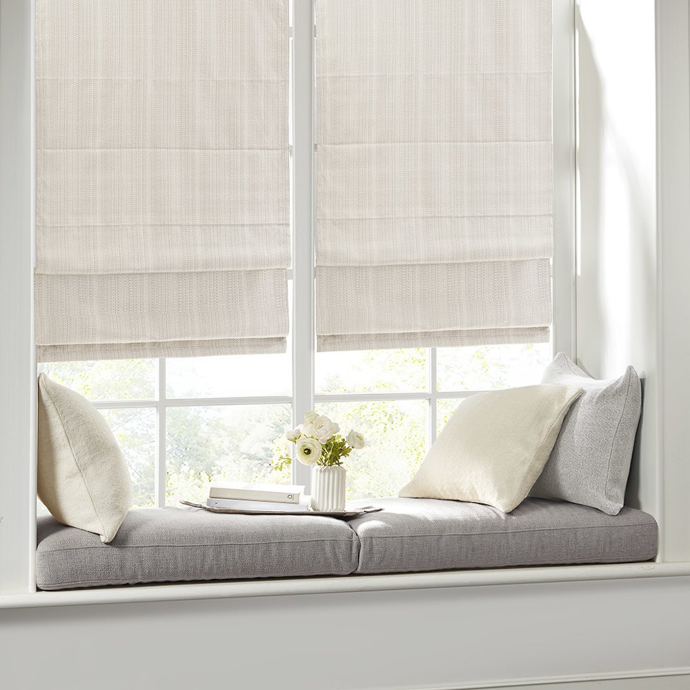 Basketweave Room Darkening Cordless Roman Shade. Picture 2