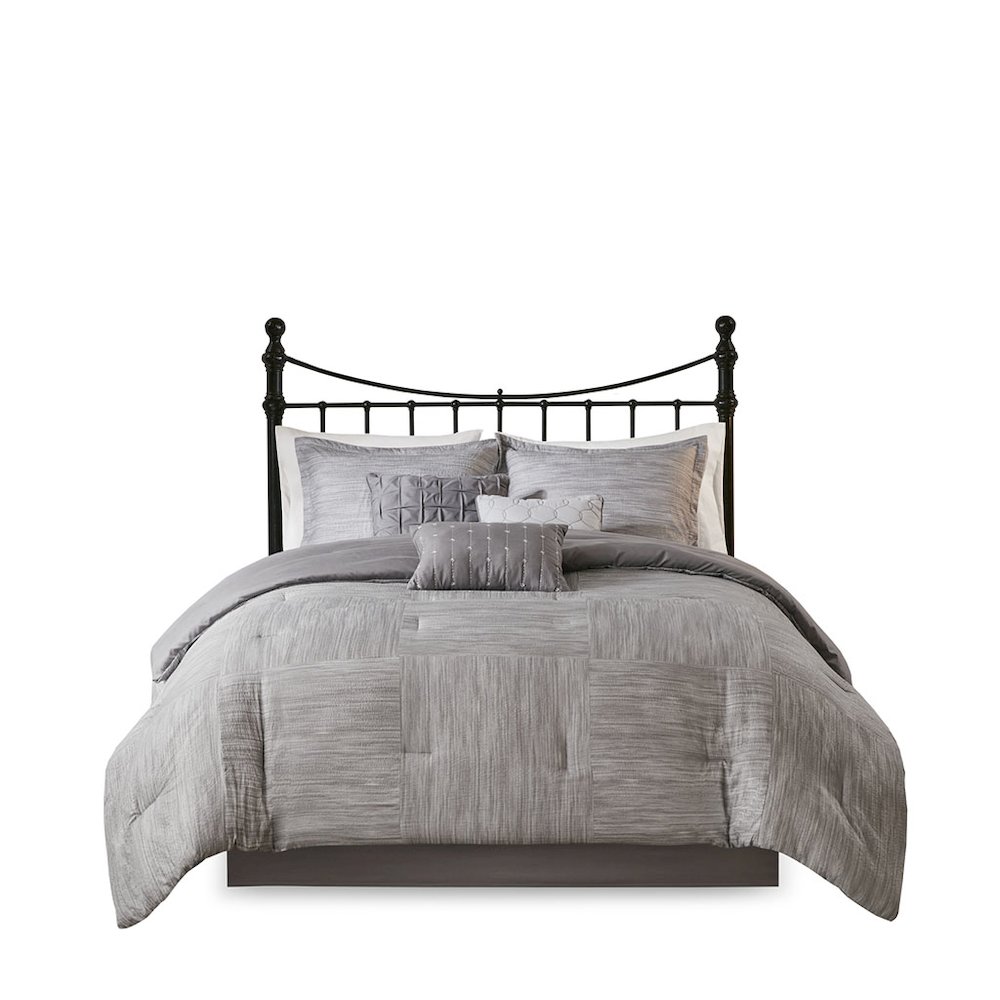 7 Piece Printed Seersucker Comforter Set. Picture 1