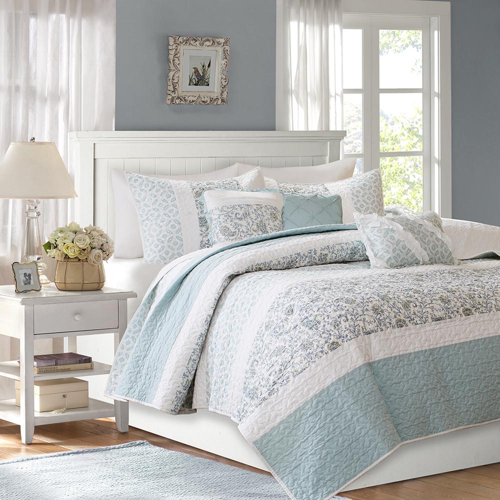 Dawn 6 Piece Cottage Percale Coverlet Set, Belen Kox. Picture 1