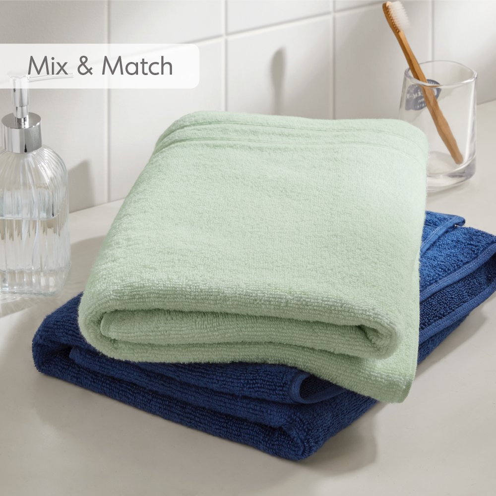 Quick Dry 100% Cotton 12pc Towel Set, Indigo color. Picture 4