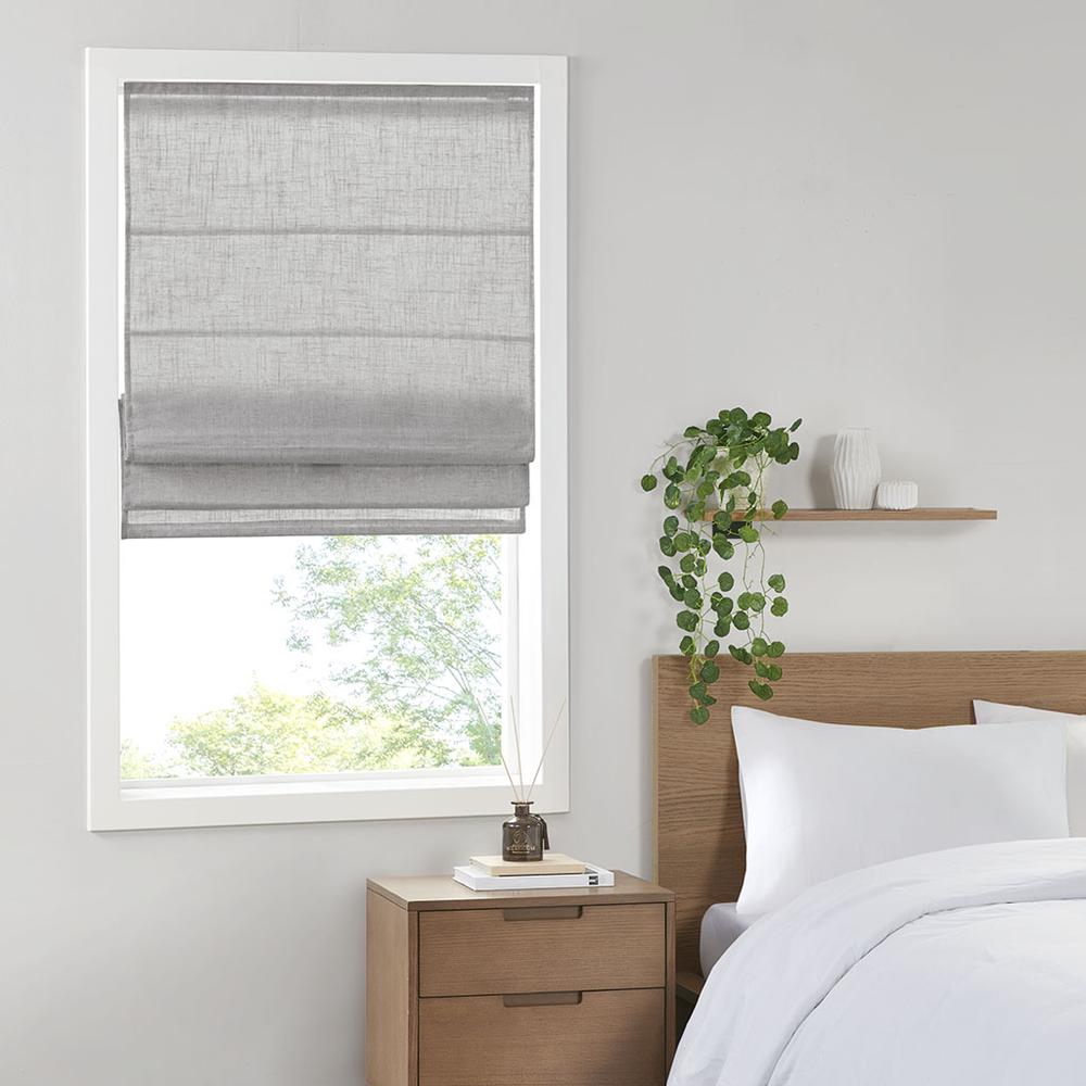 Linen Blend Light Filtering Cordless Roman Shade. Picture 2