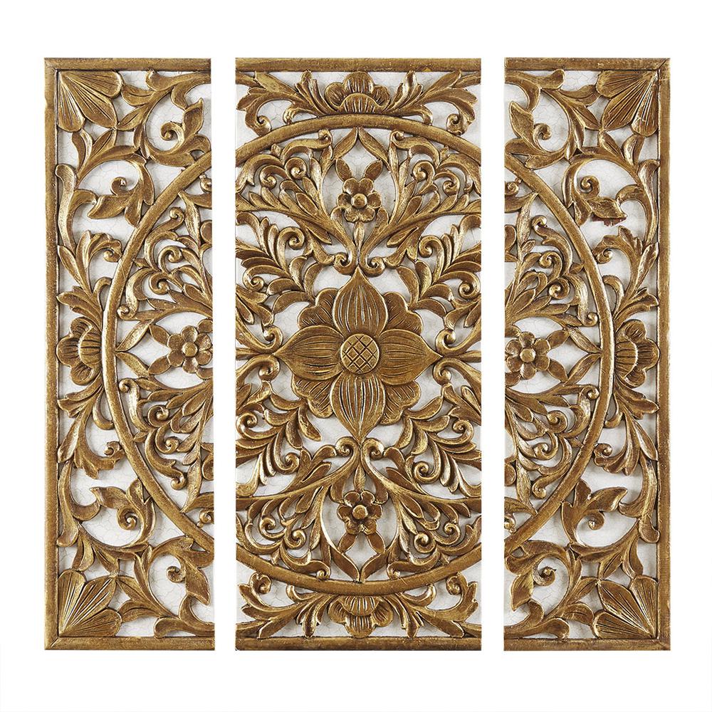 Triptych 3-piece Dimensional Resin Canvas Wall Art Set. Picture 4
