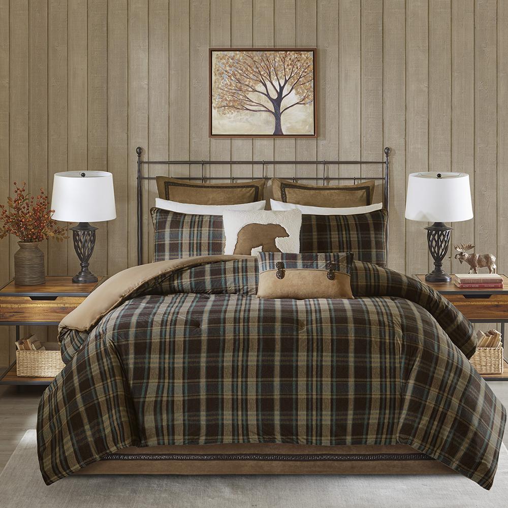 Hadley Plaid Oversized Cozy Spun Comforter Set, Multi color. Picture 2