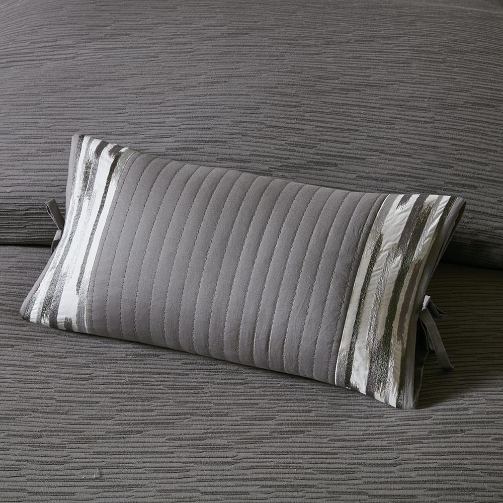 Embroidered Cotton Oblong Decorative Pillow. Picture 2