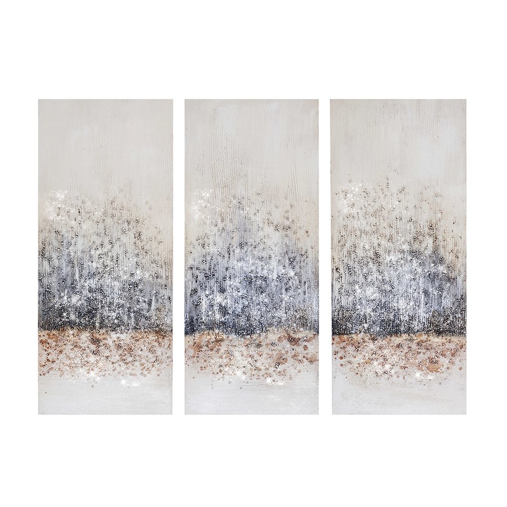 Hand Embellished 3-Piece Canvas Wall Art Set. Picture 4