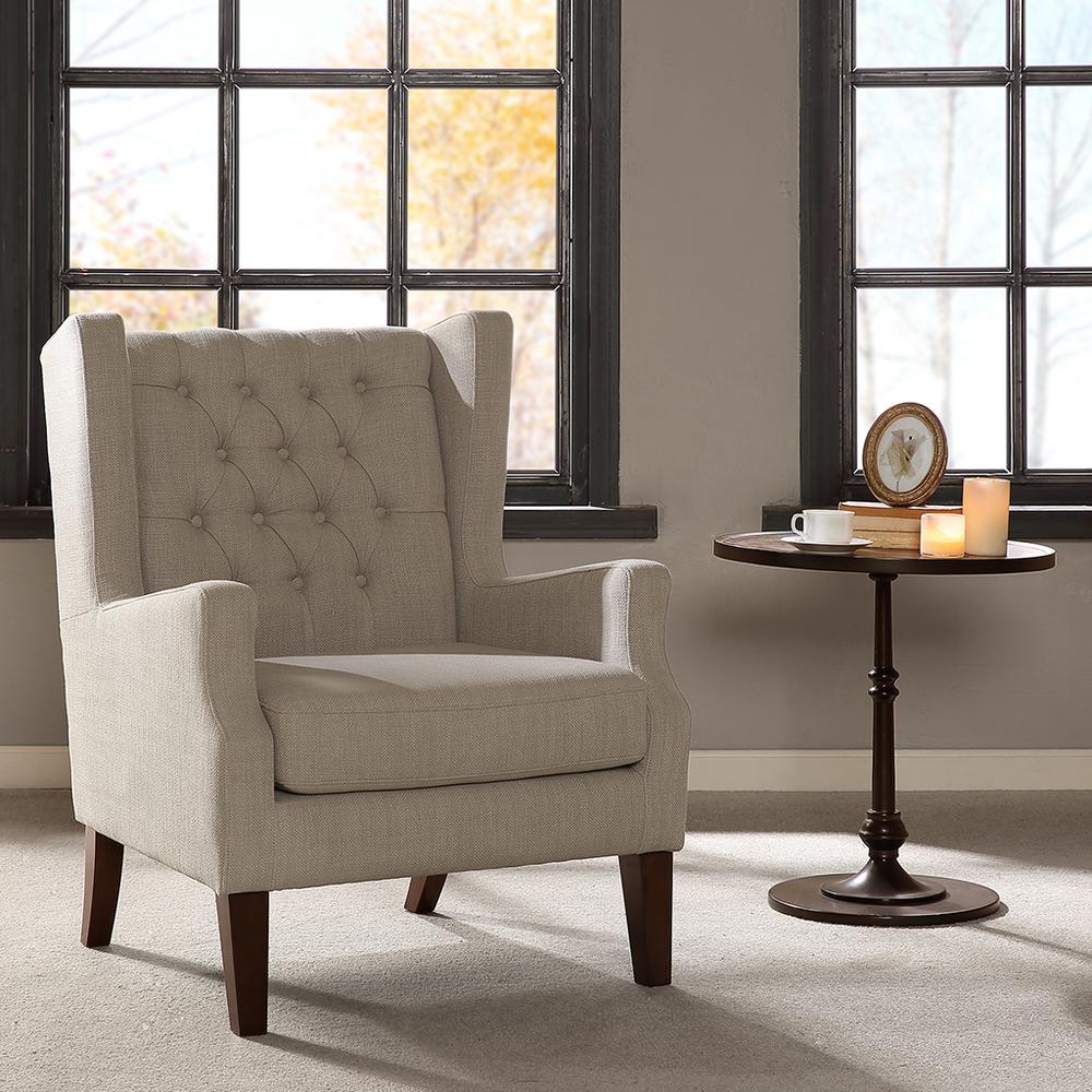 Button Tufted Wing Chair. Picture 4
