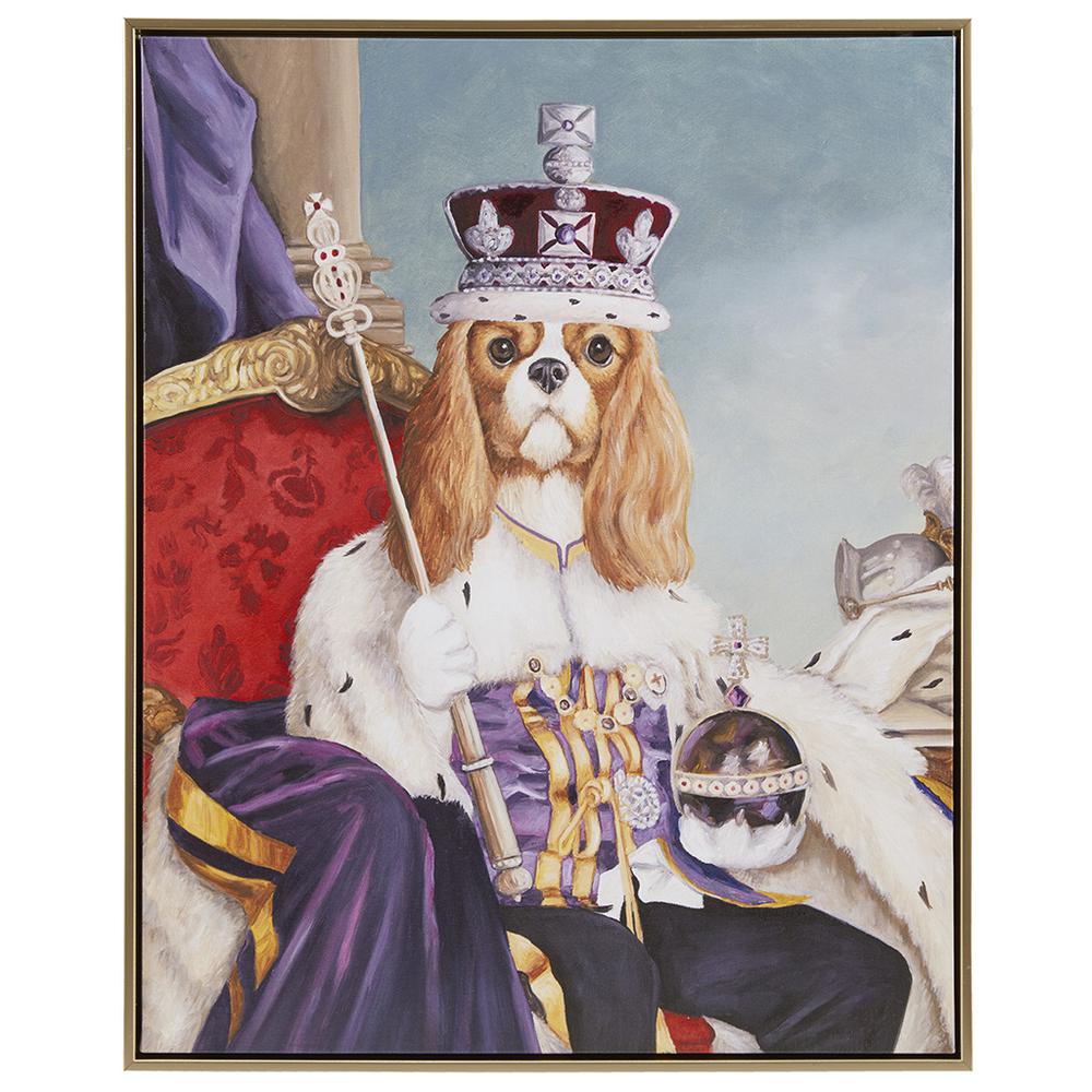 King Charles Spaniel III Framed Canvas Wall Art. Picture 1