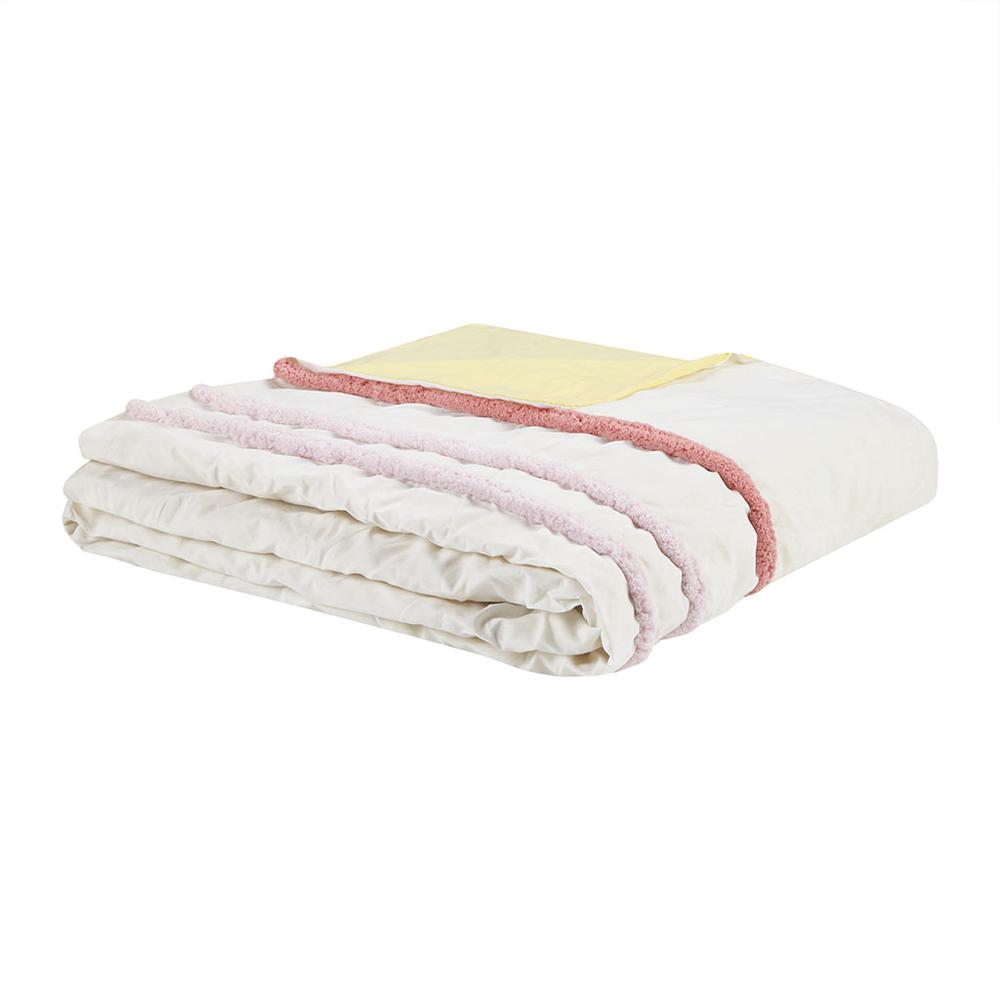 Cotton Duvet Cover Set with Chenille Trim. Picture 2
