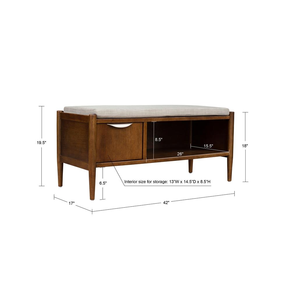 Accent Bench with Storage and Upholstered Cushion. Picture 5
