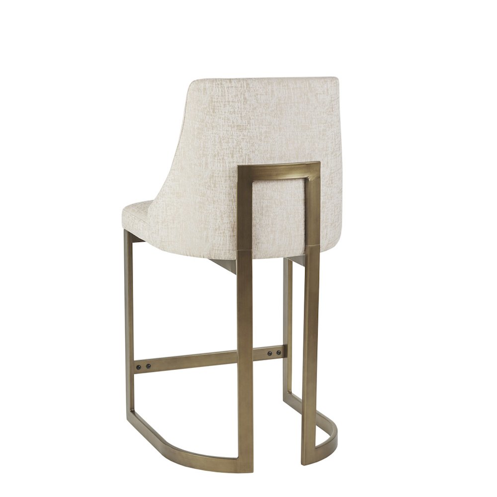 26"H Upholstered Counter Stool with Metal Base. Picture 3