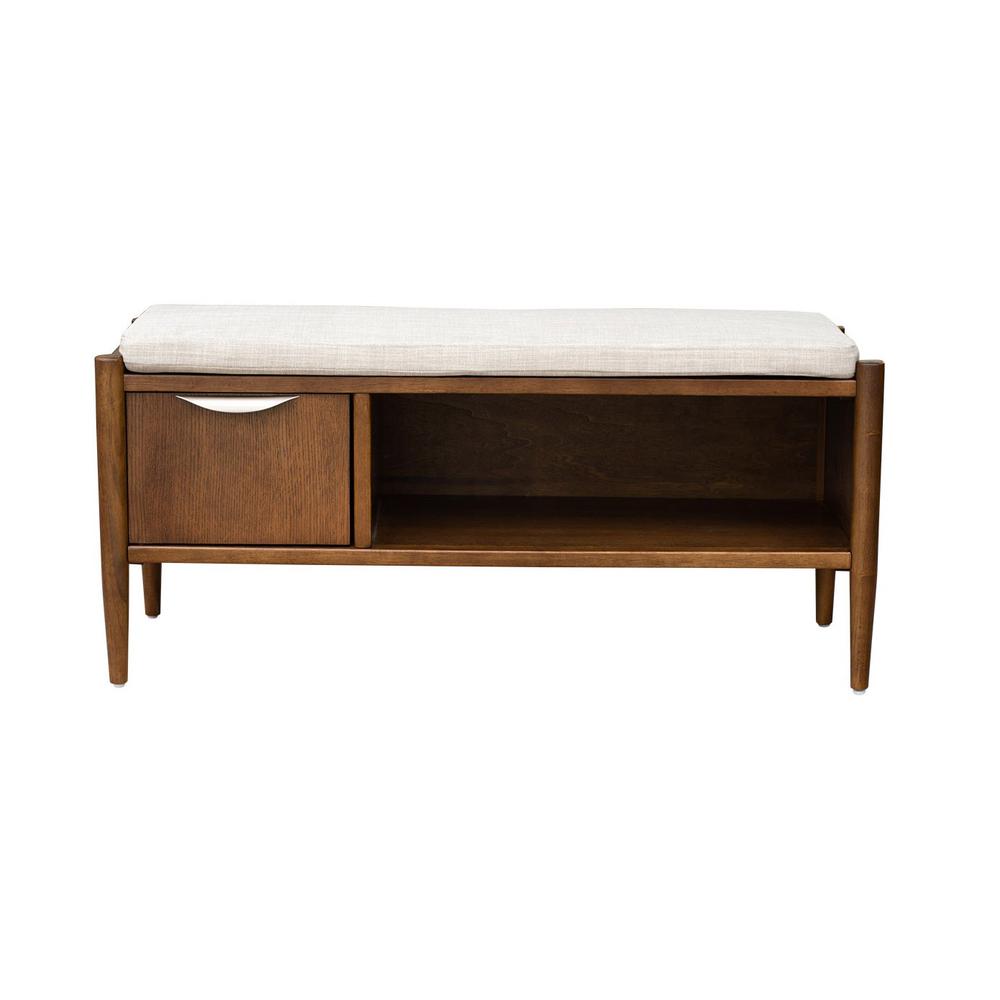 Accent Bench with Storage and Upholstered Cushion. Picture 1