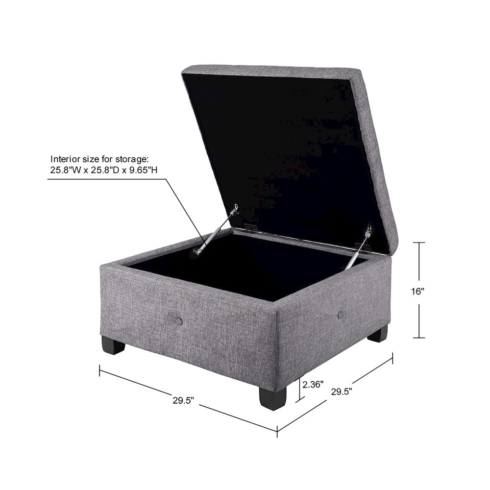Soft Close Storage Ottoman. Picture 1