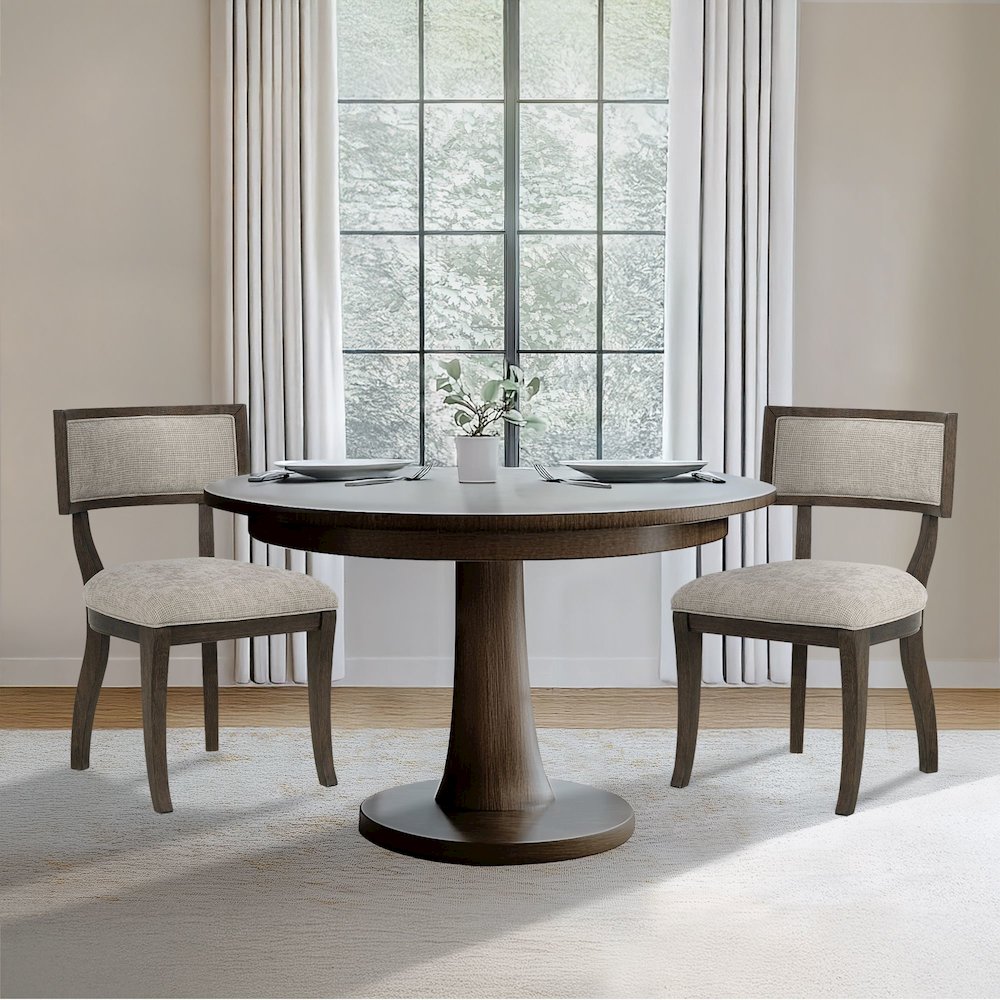 Marie Dining Chair (Set of 2), Beige/Brown color. Picture 1