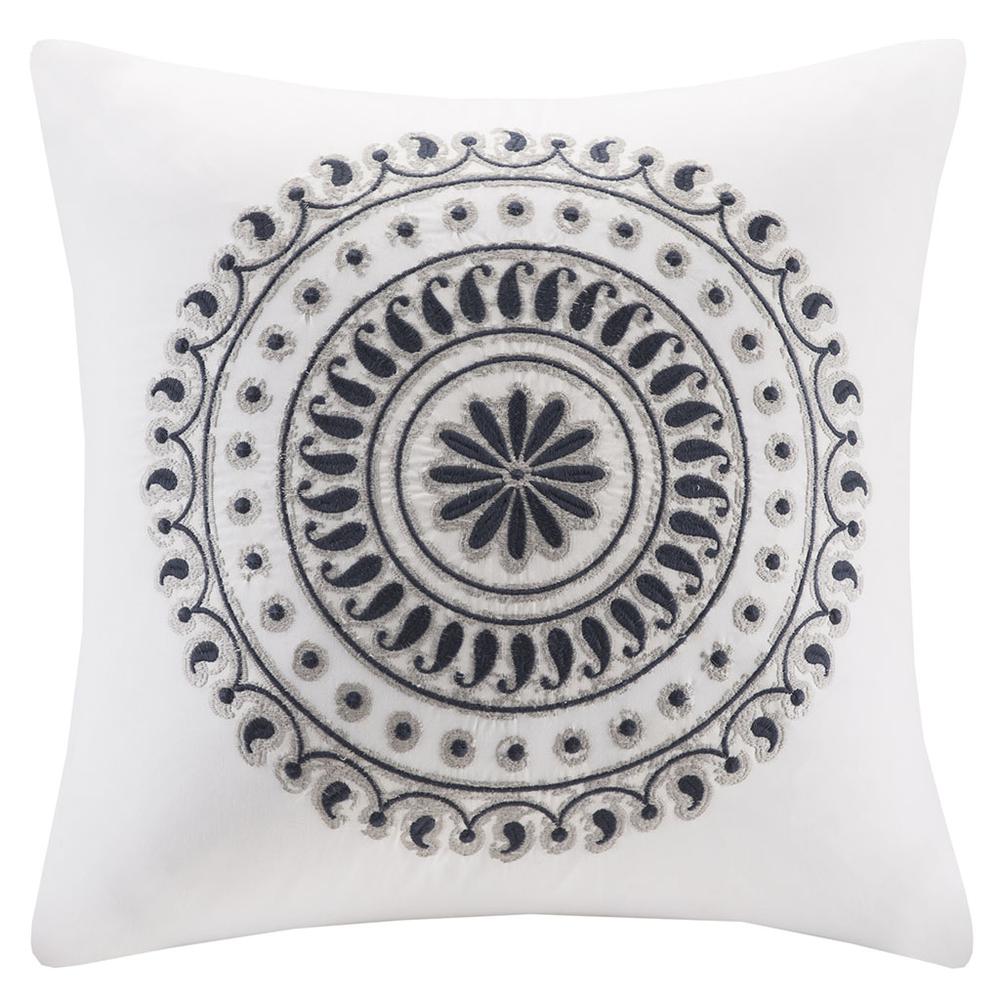 Embroidered Square Pillow. Picture 1