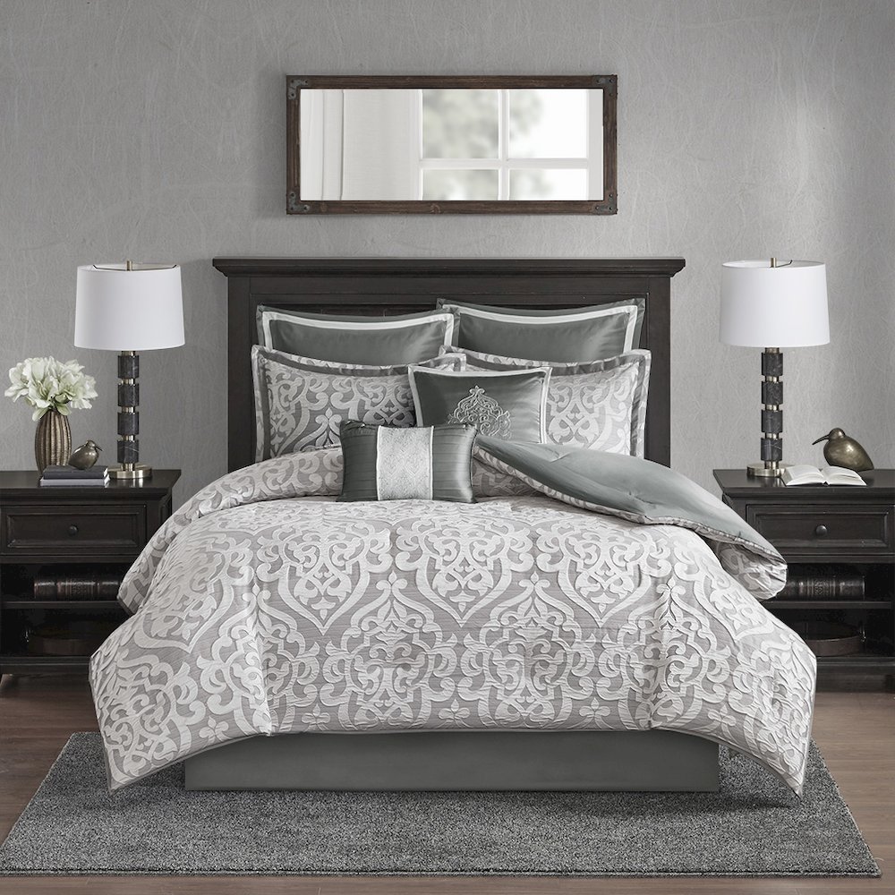 8 Piece Jacquard Comforter Set. Picture 3