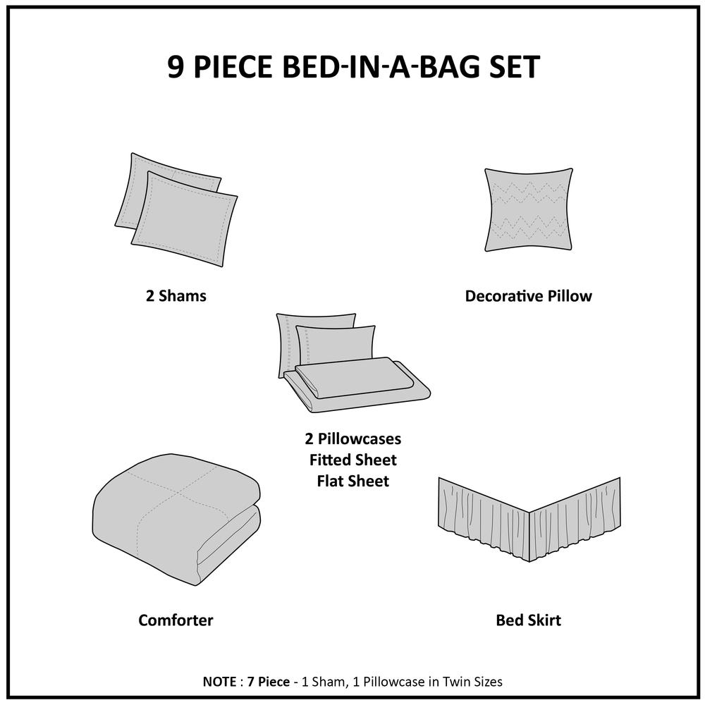 9 Piece Comforter Set with Cotton Bed Sheets. Picture 2