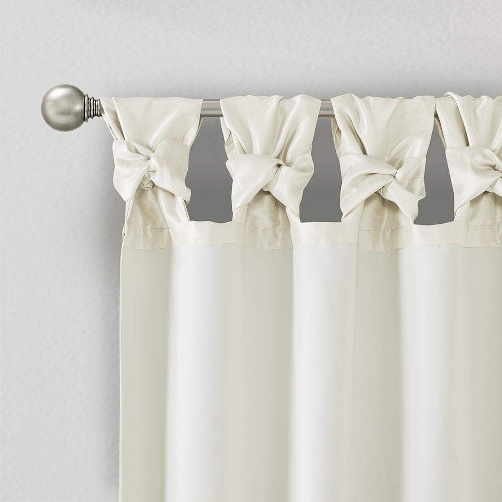 Twist Tab Lined Window Curtain Panel Pair. Picture 2