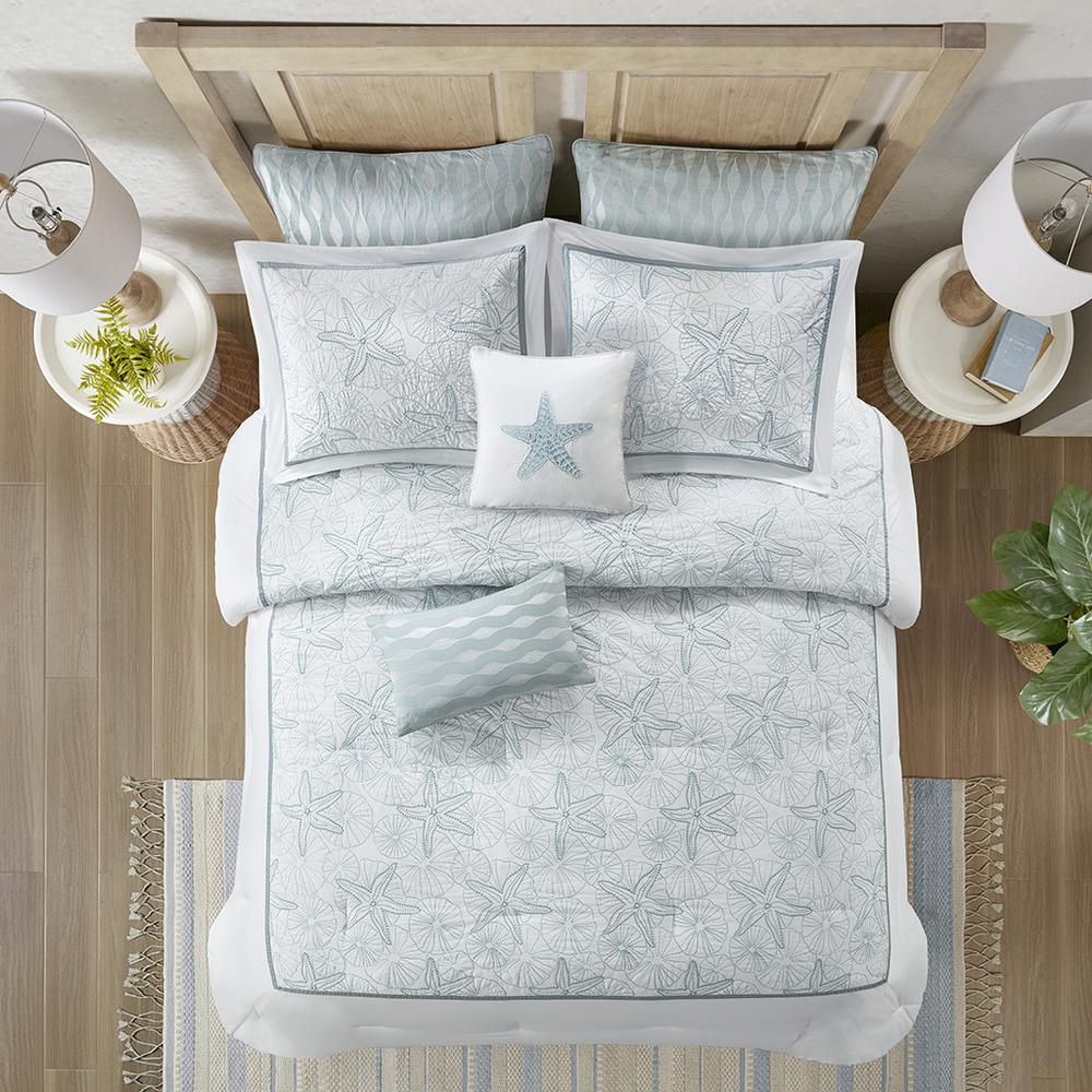 Maya Bay Euro Sham, Blue color. Picture 1