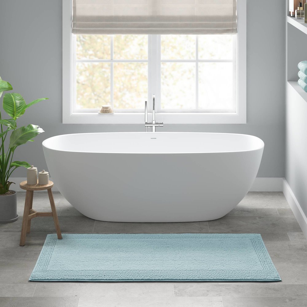100% Cotton Tufted 3000 GSM Reversible Bath Rug. Picture 1