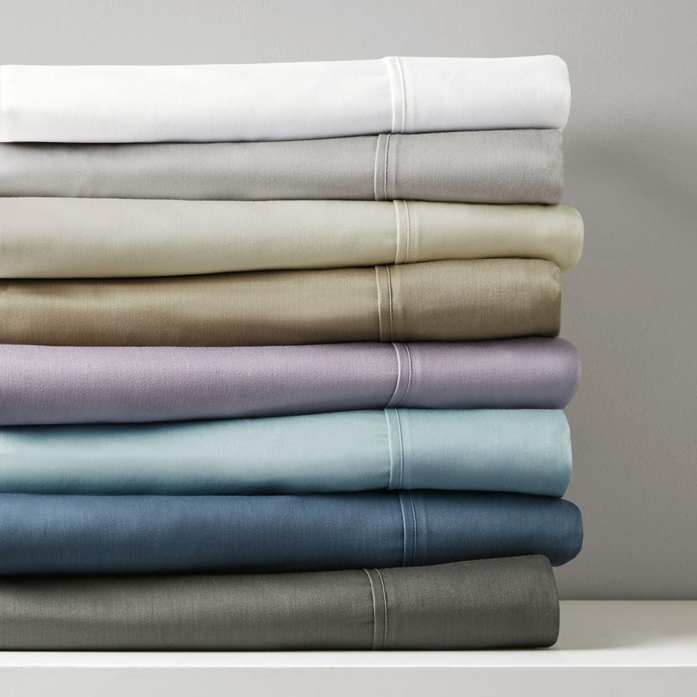800 Thread Count Cotton Blend Sateen Sheet Set, White color. Picture 3