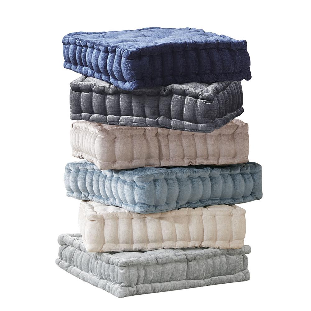 Navy Chenille Square Floor Pillow, Belen Kox. Picture 3
