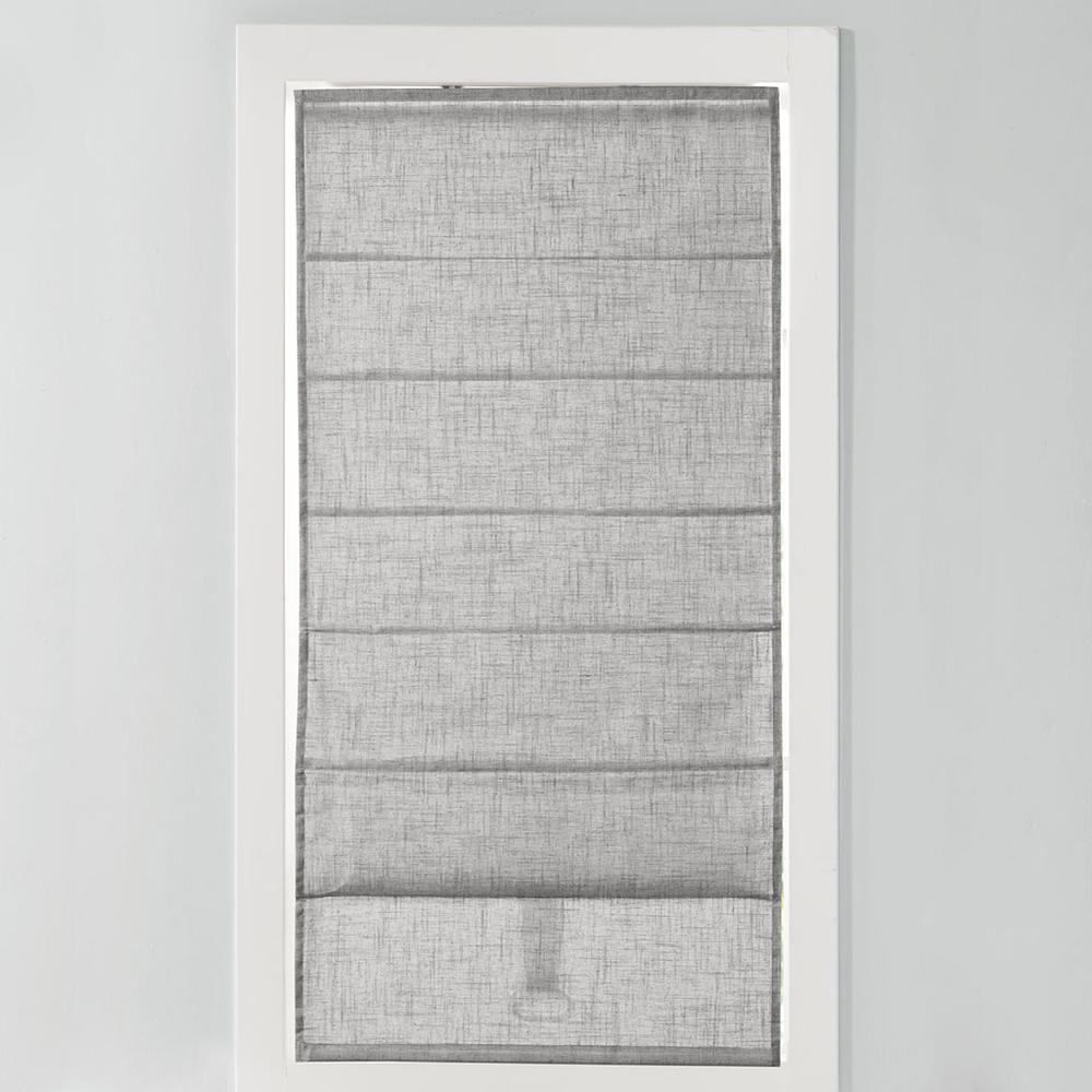 Linen Blend Light Filtering Cordless Roman Shade. Picture 3