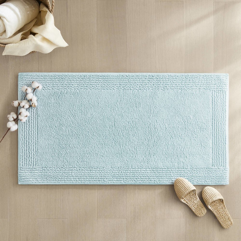 100% Cotton Tufted 3000 GSM Reversible Bath Rug. Picture 4
