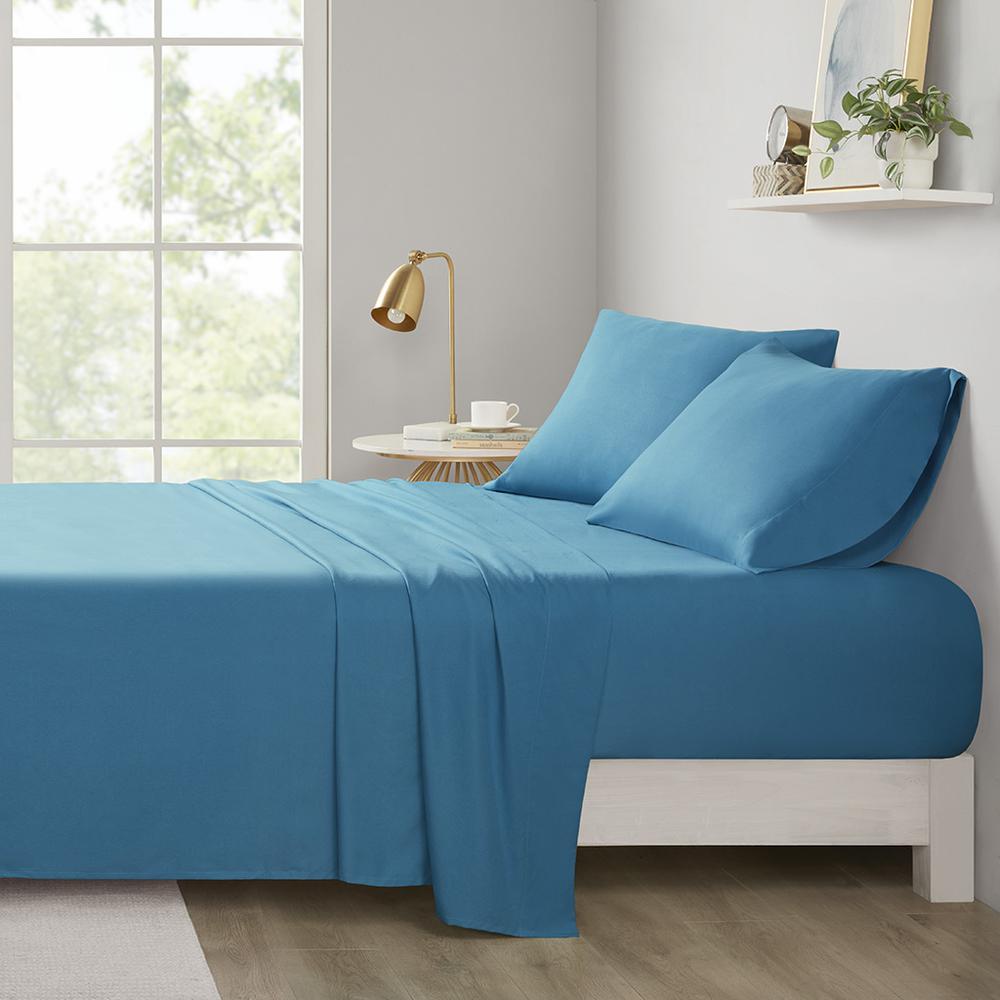 Microfiber All Season Soft Touch Sheet Set, Teal color. Picture 4