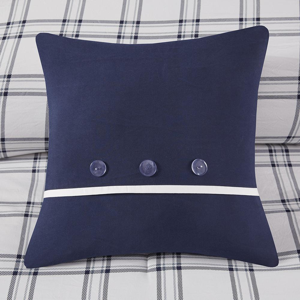 Patrick 8 Piece Comforter Set with Bed Sheets, Navy color. Picture 1