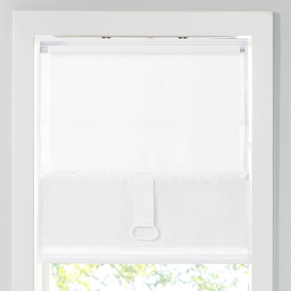 Kyler Linen Blend Light Filtering Cordless Roman Shade. Picture 2