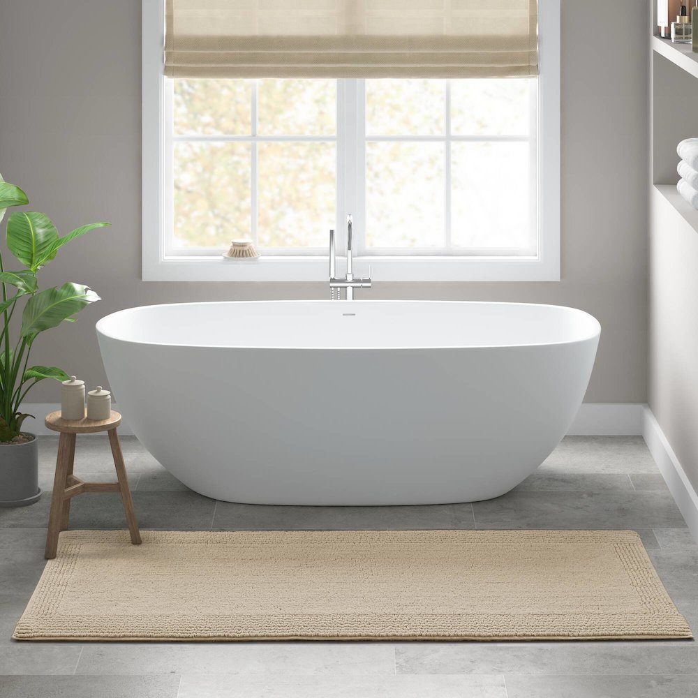 100% Cotton Tufted 3000 GSM Reversible Bath Rug. Picture 2